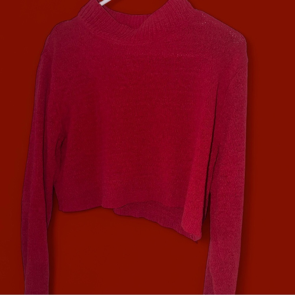 RED CROPPED SWEATER